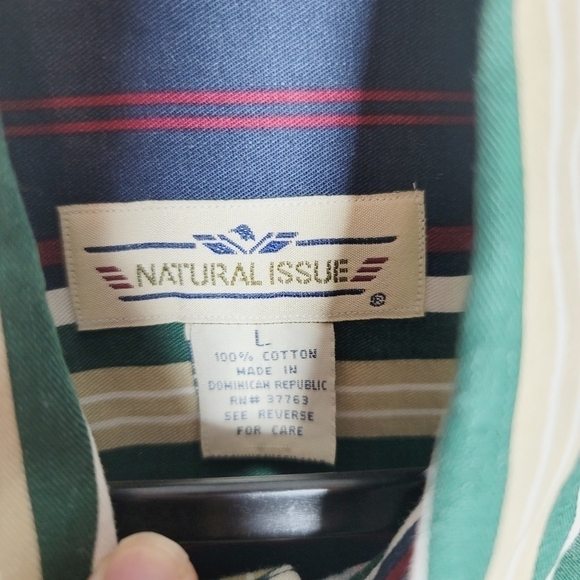 Vintage Natural Issue Kikomo 90s Stripped Button Down - Picture 3 of 3